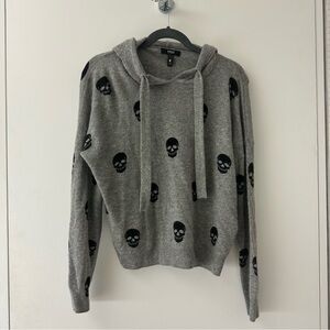 Aqua Gray Skull Cashmere Sweater